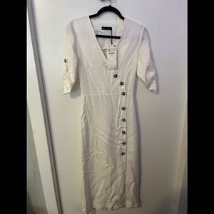 Zara White Maxi Dress Trafaluc Collection size xs